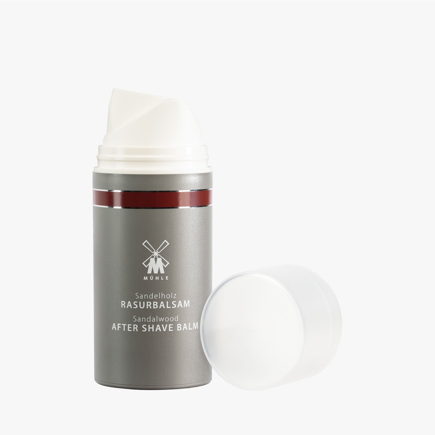 MÜHLE Aftershave Balsam Sandelholz Pumpspender 100ml Deckel offen