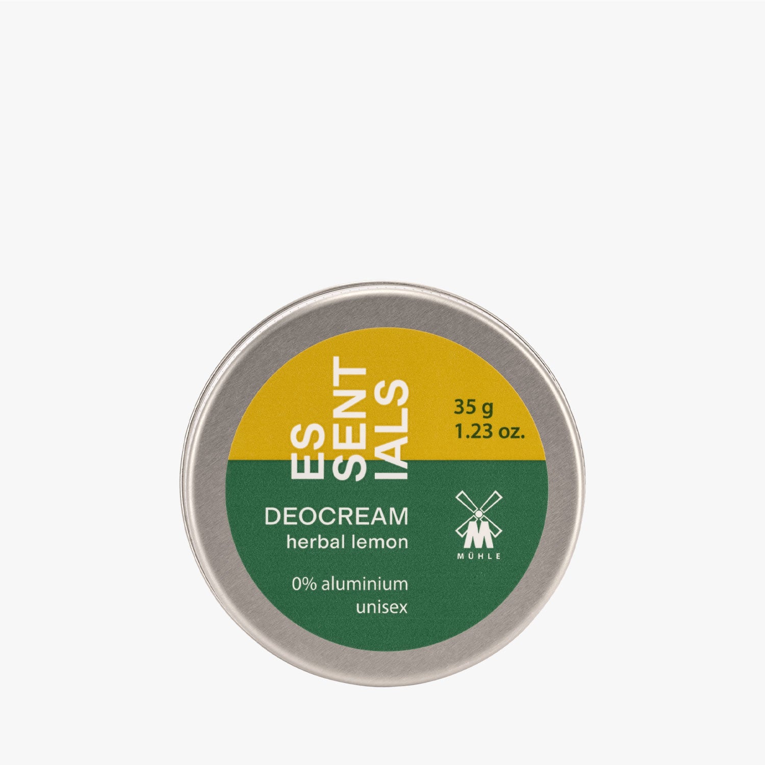 MÜHLE Deocreme Essentials Serie, Tiegel 35g, Duftrichtung Herbal Lemon