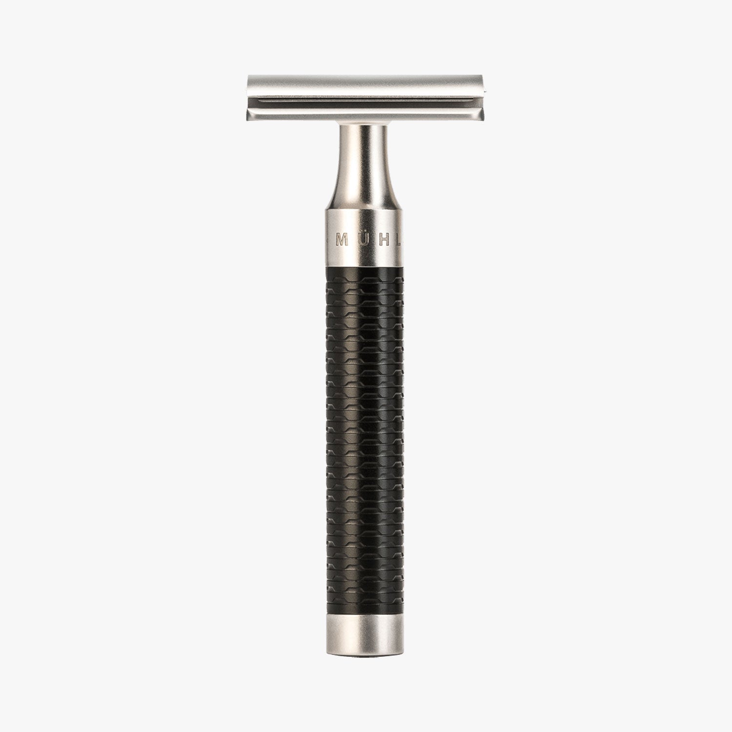 MÜHLE Rasierhobel Rocca R96 Edelstahl schwarz, geschlossener Kamm