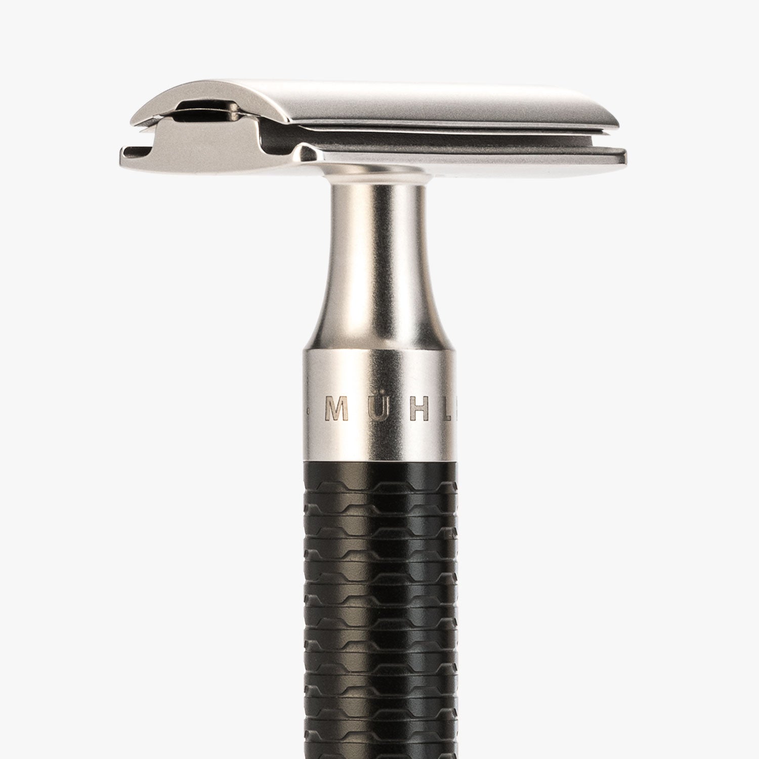 MÜHLE Rasierhobel Rocca R96 Edelstahl schwarz, geschlossener Kamm