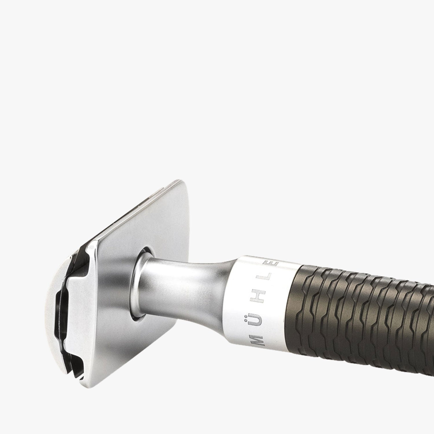 MÜHLE Rasierhobel Rocca R96 Edelstahl schwarz, geschlossener Kamm