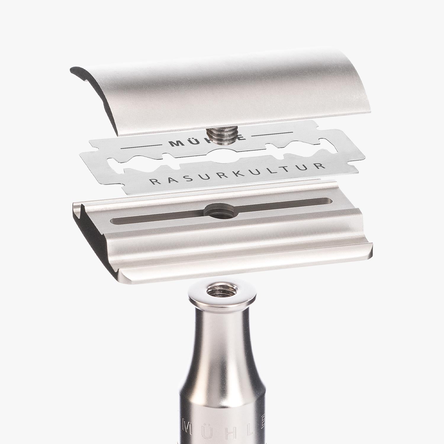 MÜHLE Rasierhobel Rocca R96 Edelstahl schwarz, geschlossener Kamm