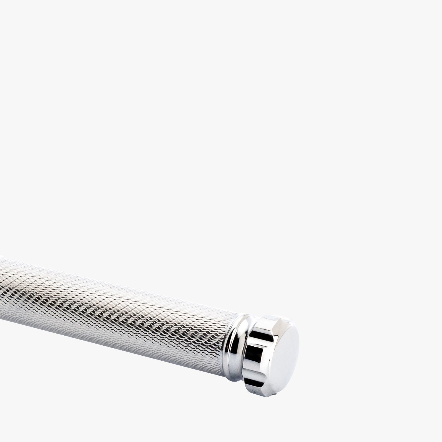 MÜHLE Rasierhobel Traditional R89 Twist Metall verchromt, geschlossener Kamm, Detailansicht Griff