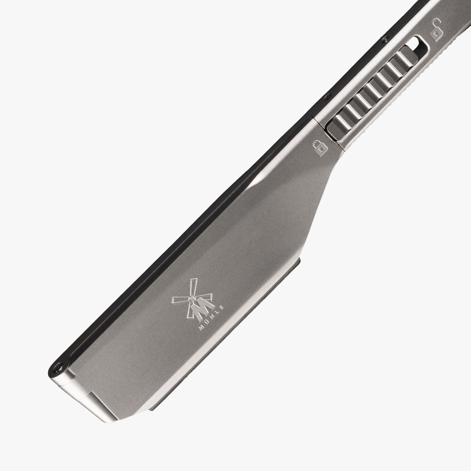 Mühle Rasiermesser Enthusiast Pro Detailansicht Klingenaufnahme