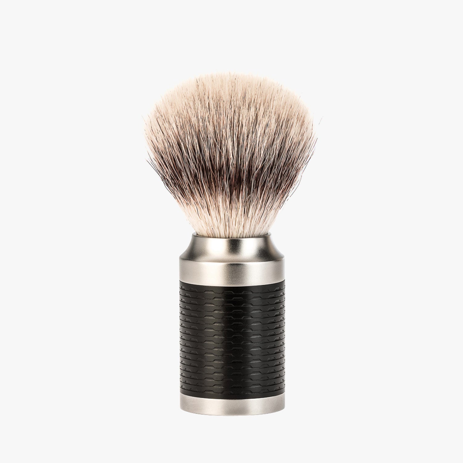 MÜHLE Rasierpinsel Rocca 31M96 Edelstahl schwarz, Silvertip Fibre