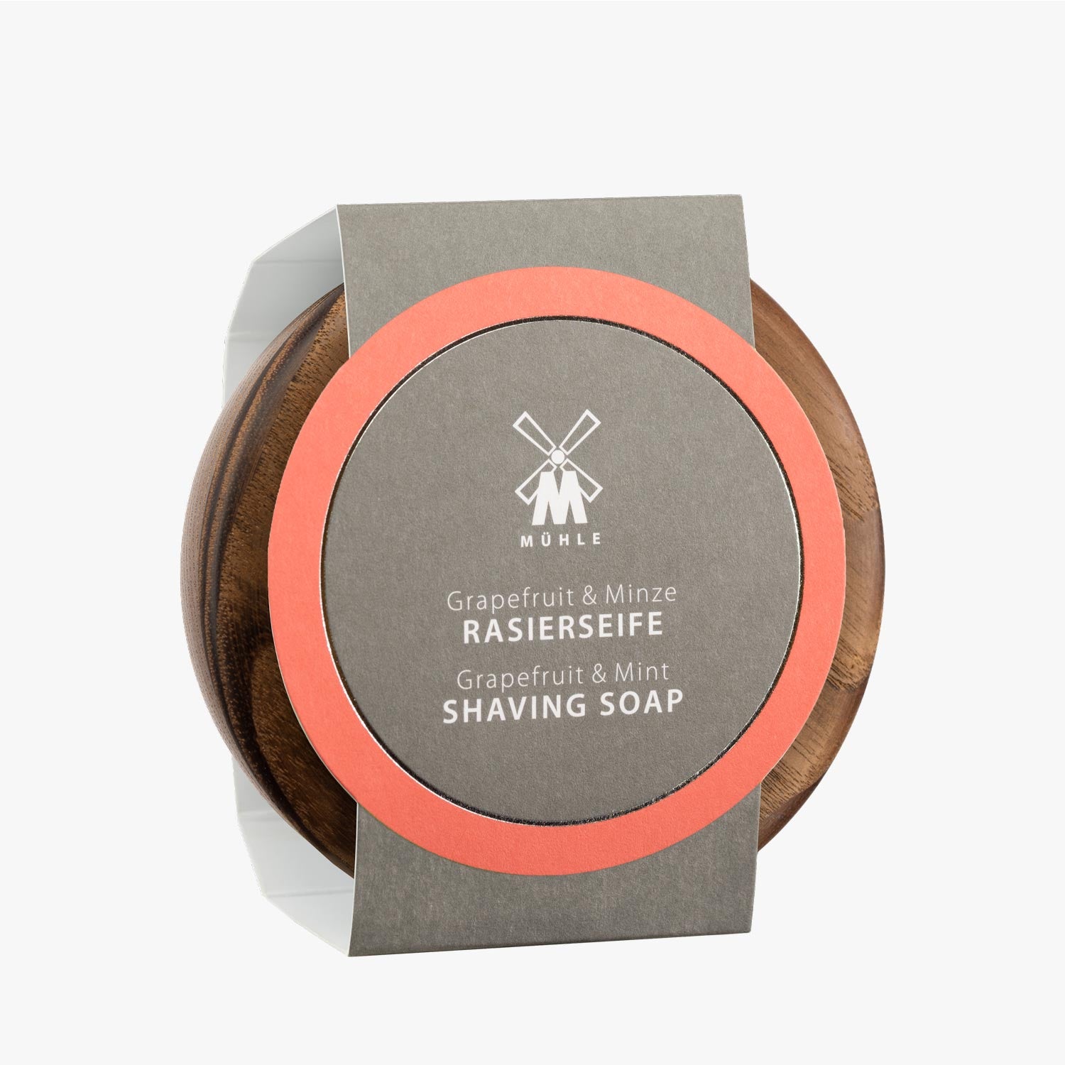 MÜHLE Rasierschale Holz, mit Rasierseife Grapefruit & Minze 65g