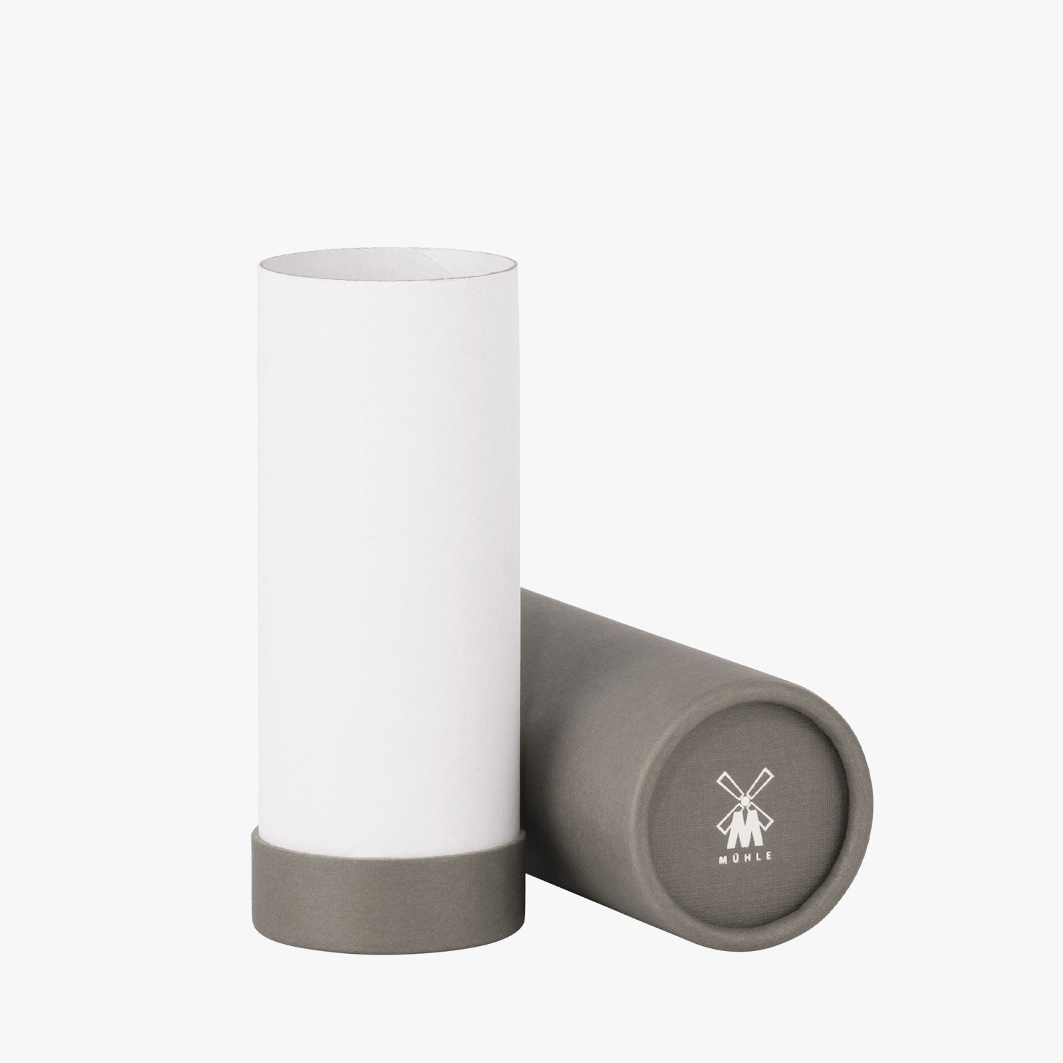 MÜHLE Reiserasierpinsel Silvertip Fibre 21mm, Aluminium hellgrau exloxiert, Box offen