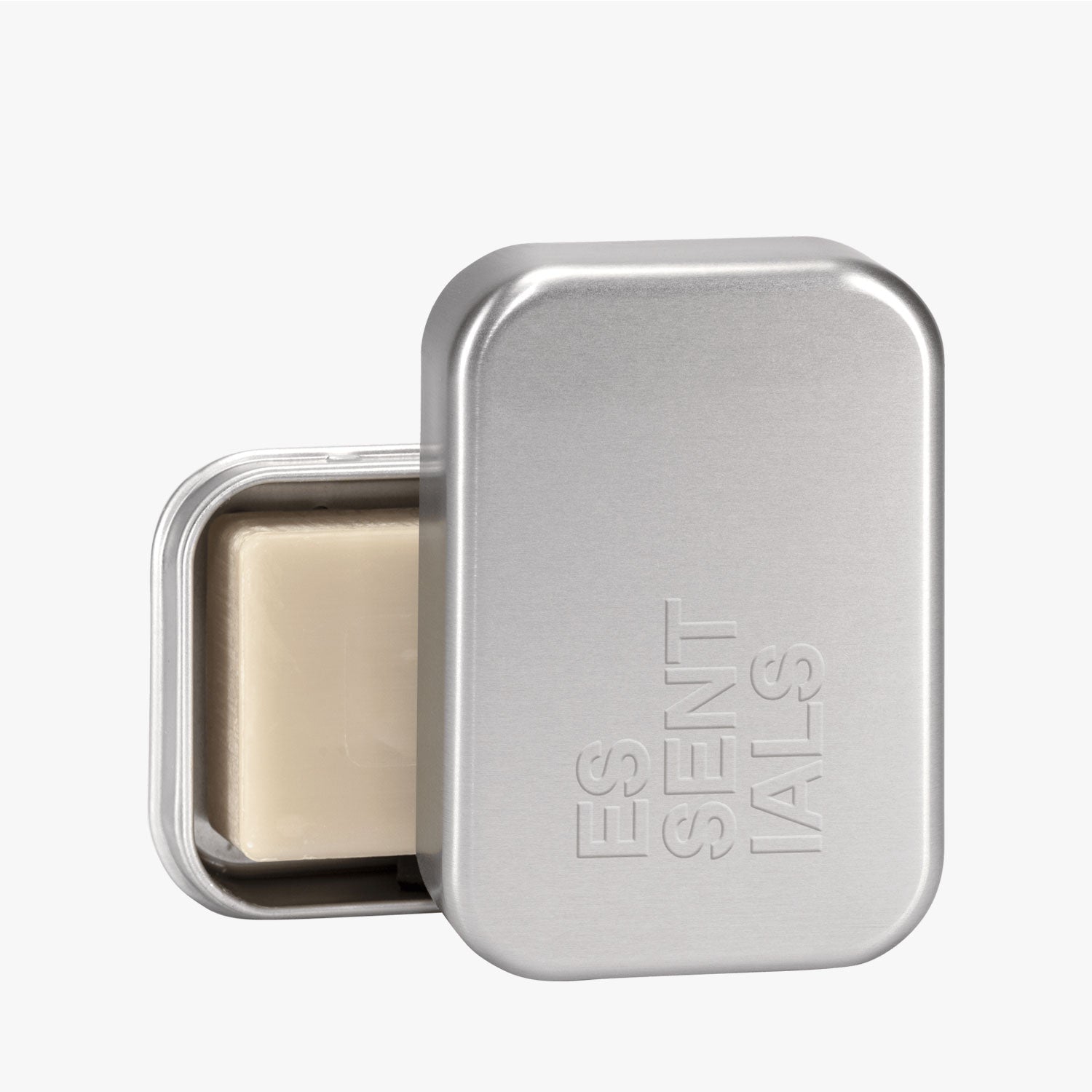 MÜHLE Seifendose Essentials Serie, Aluminium, geöffnet mit Seife