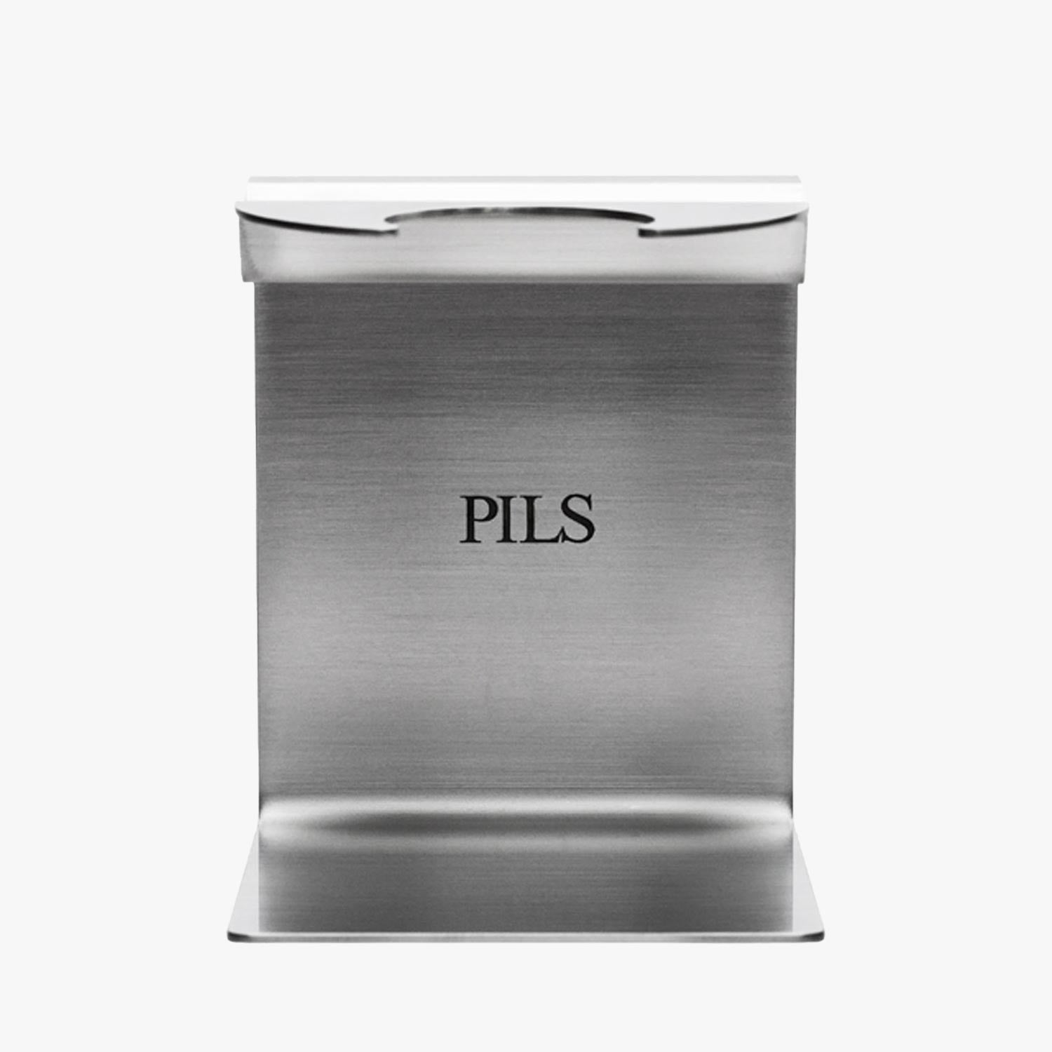 PILS Rasierständer 9001E für Rasierpinsel und Rasierer, Edelstahl mattiert