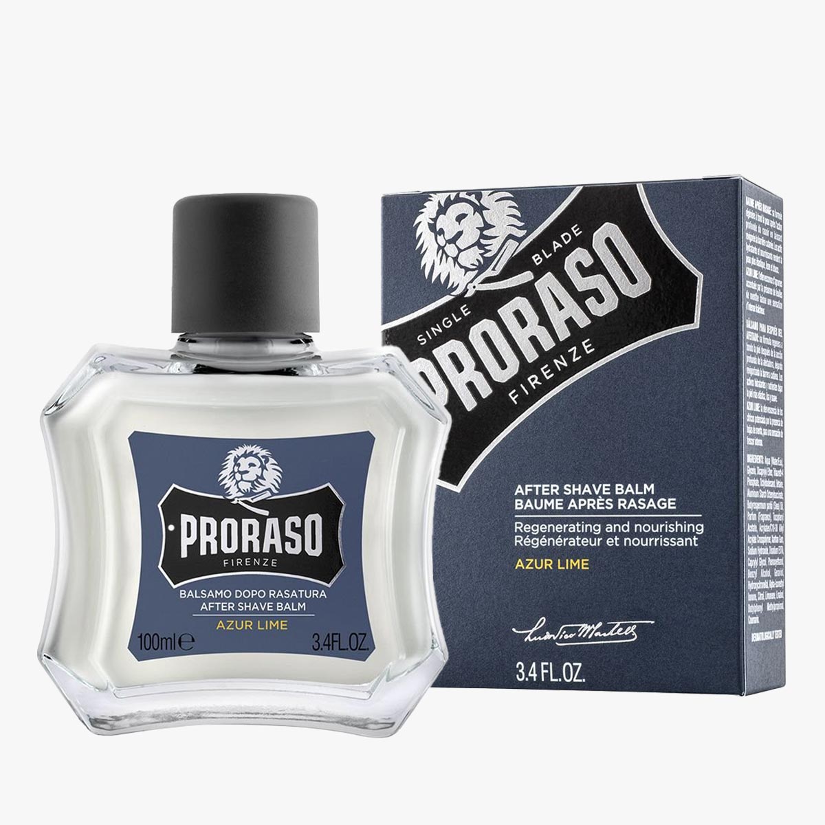 PRORASO Aftershave Balsam Azur Lime Glasflasche 100ml