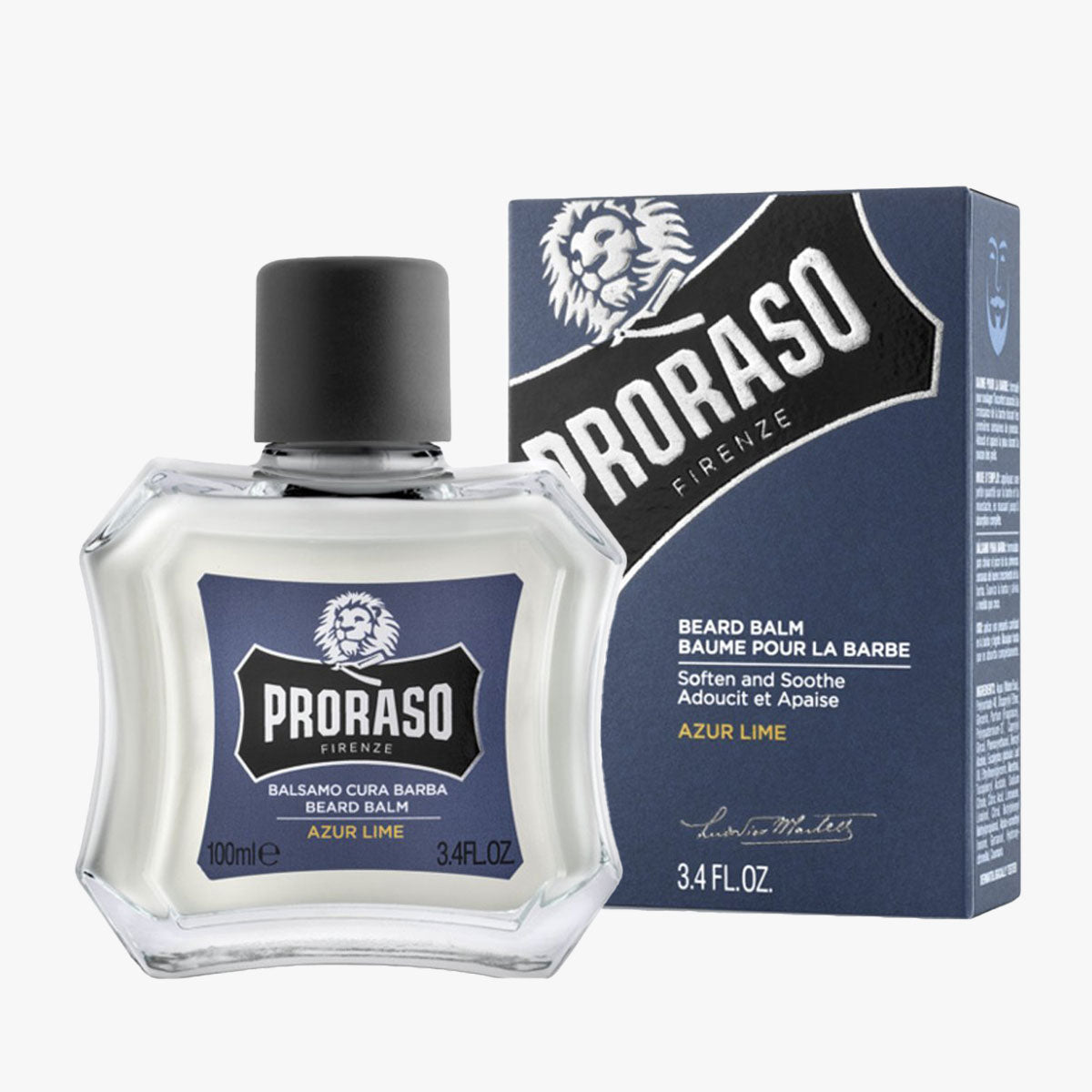 PRORASO Bartbalsam Azur Lime Glasflasche 100ml