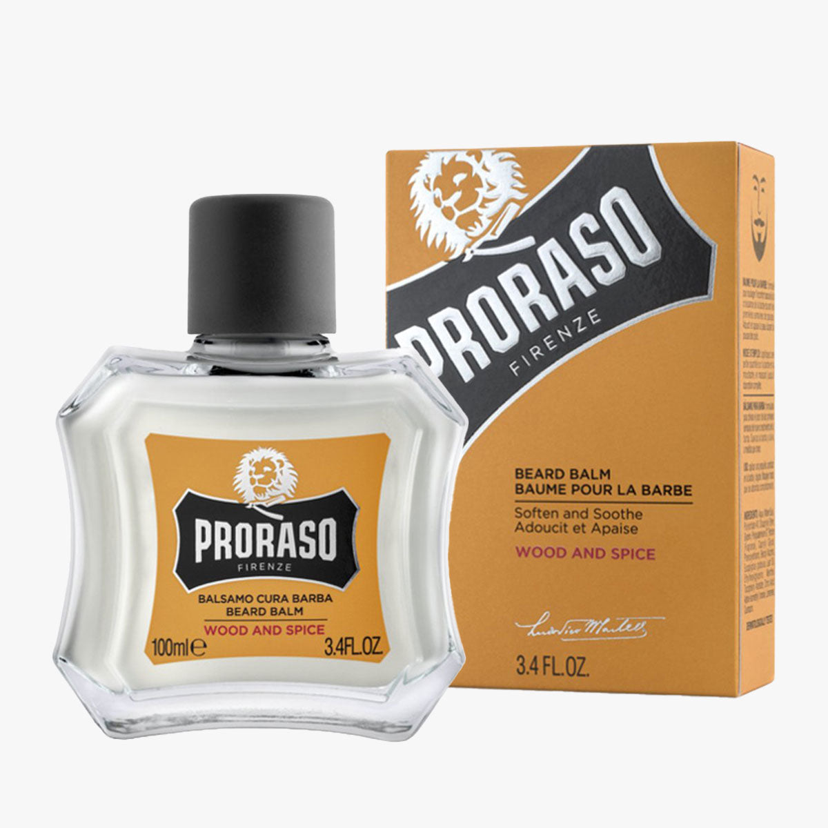 PRORASO Bartbalsam Wood & Spice Glasflasche 100ml