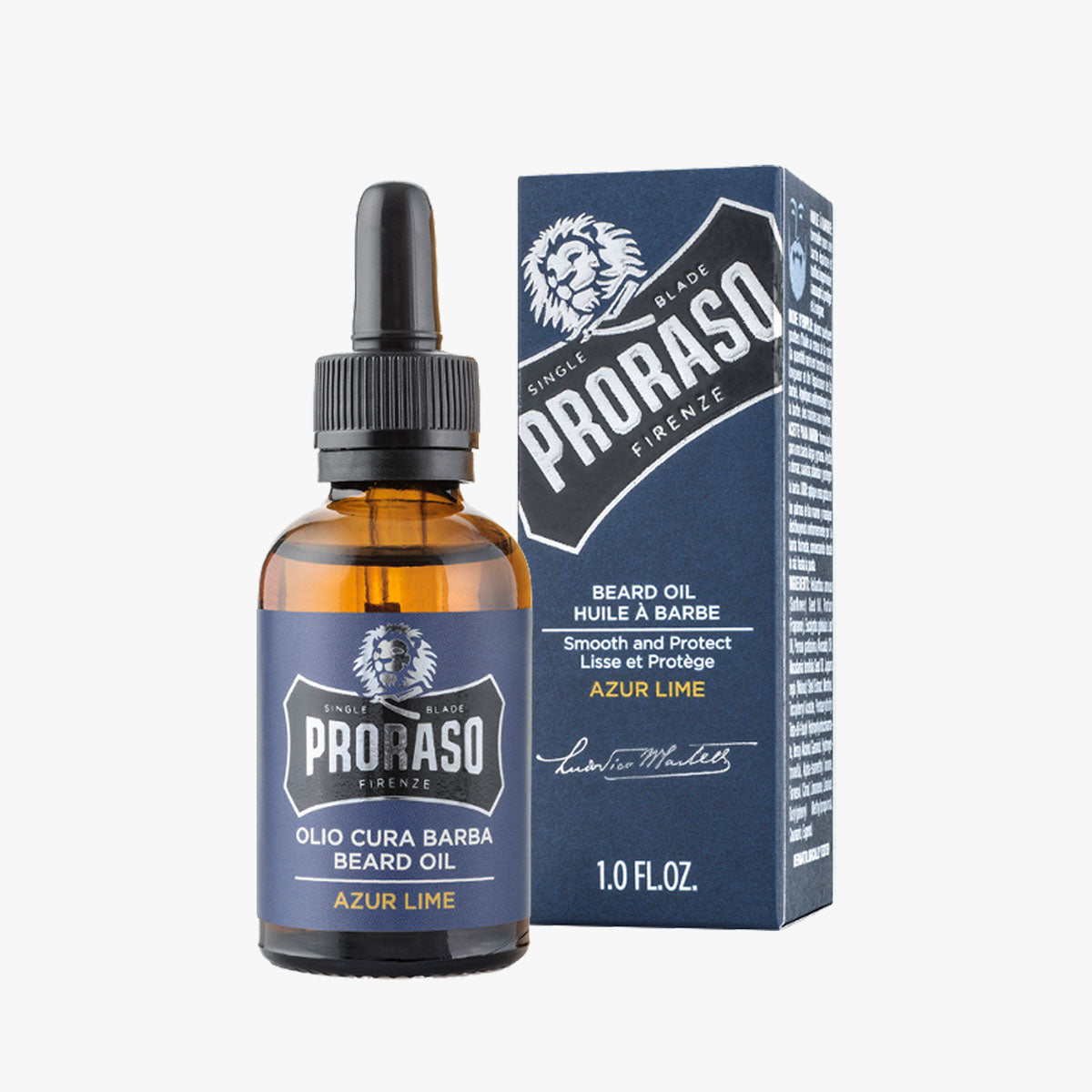 PRORASO Bartöl Azur Lime Glasflasche mit Pipette 30ml