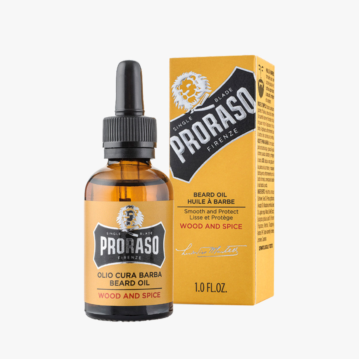 PRORASO Bartöl Wood & Spice Glasflasche mit Pipette 30ml