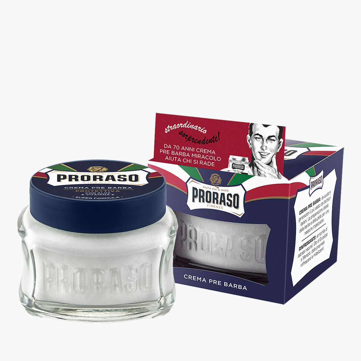 PRORASO Pre-Shave Creme Blue Protective Glastiegel 100ml