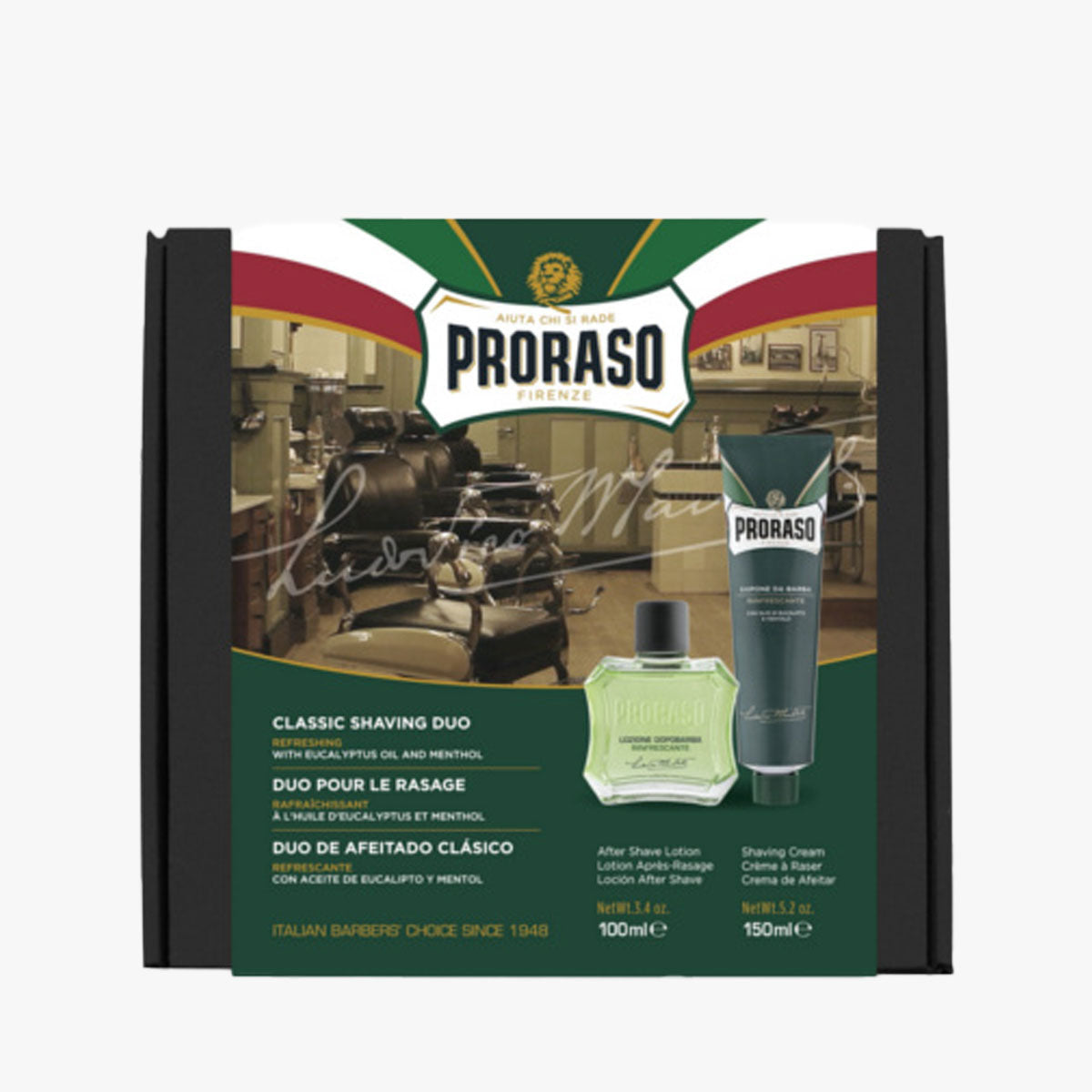 PRORASO Rasierset Green Refresh Classic Duo, 2-teilig