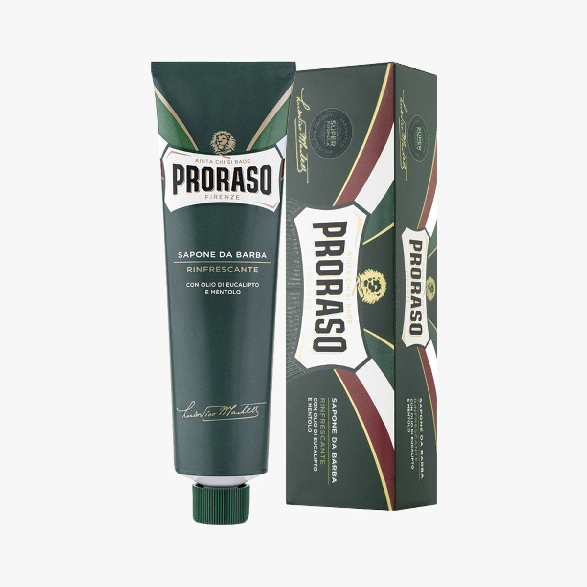 PRORASO Rasierset Green Refresh Classic Duo, 2-teilig, Rasiercreme 150ml Tube