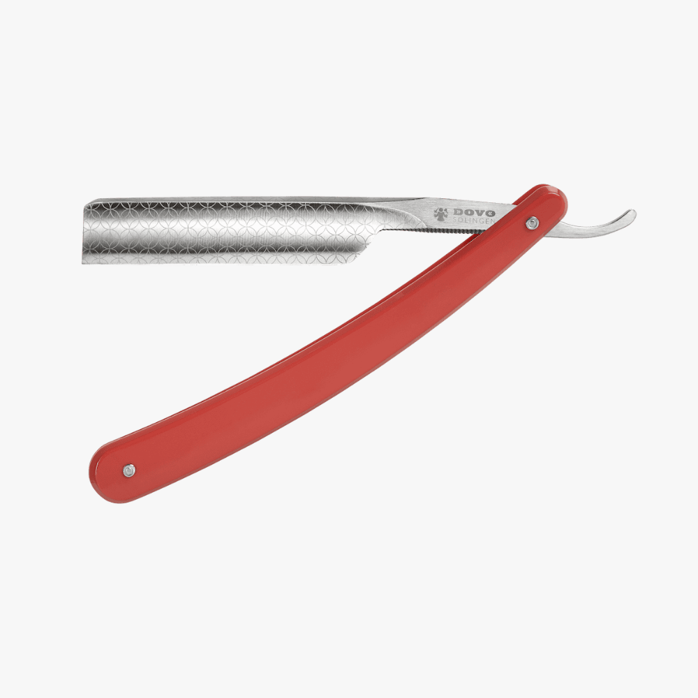 DOVO Rasiermesser Runde Sache 5/8" Acrylgriff rot