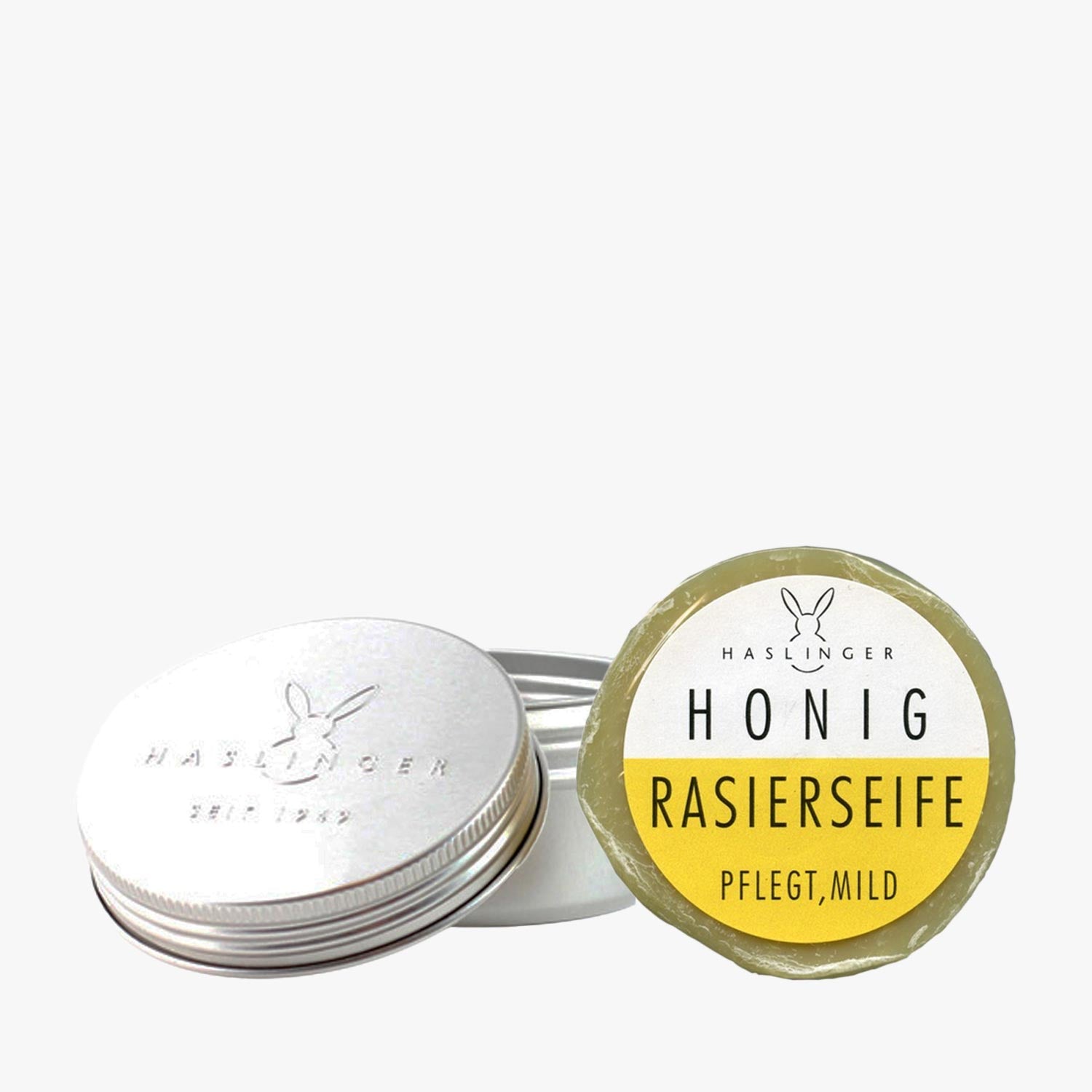 HASLINGER Rasierseife Honig 60g in Aludose, mit Prägung